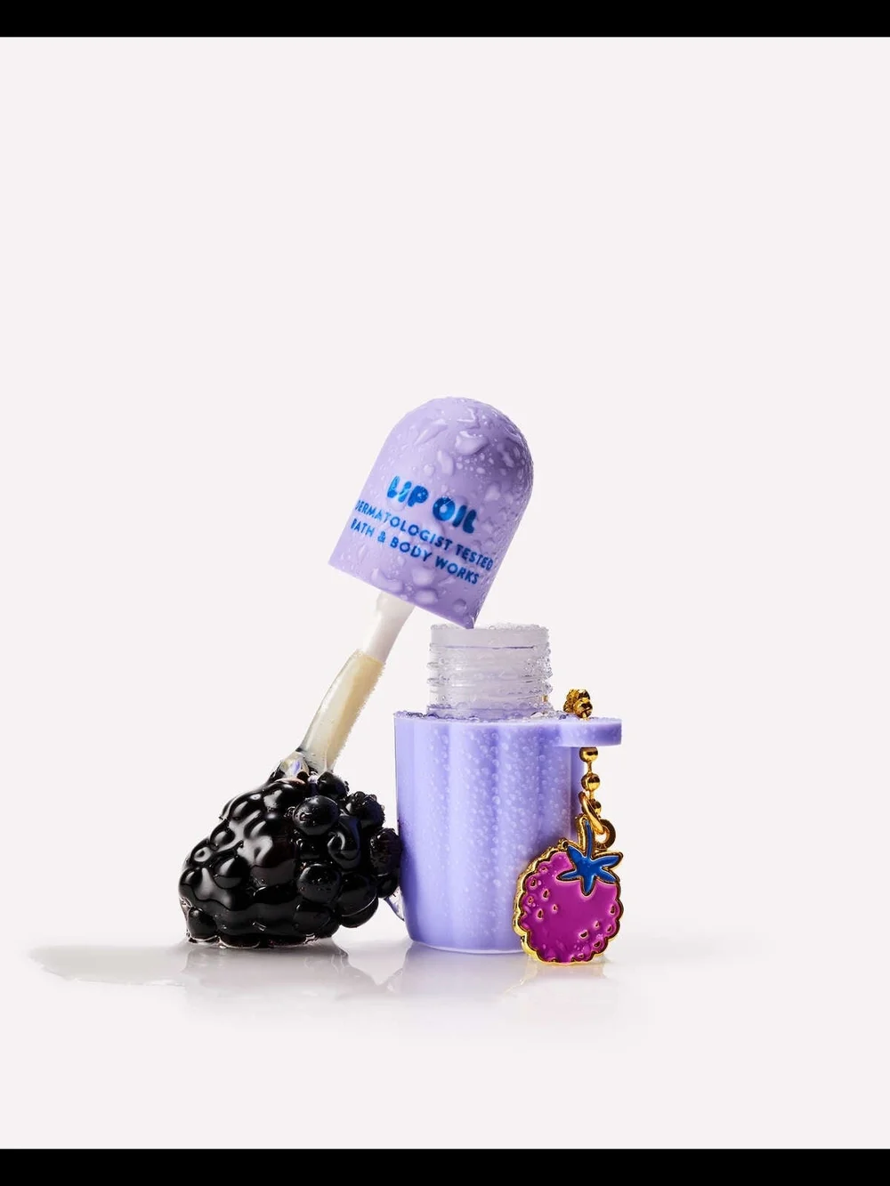 Bath & Body Works Berry Bliss Lip Oil Keychain with Berry Pendant